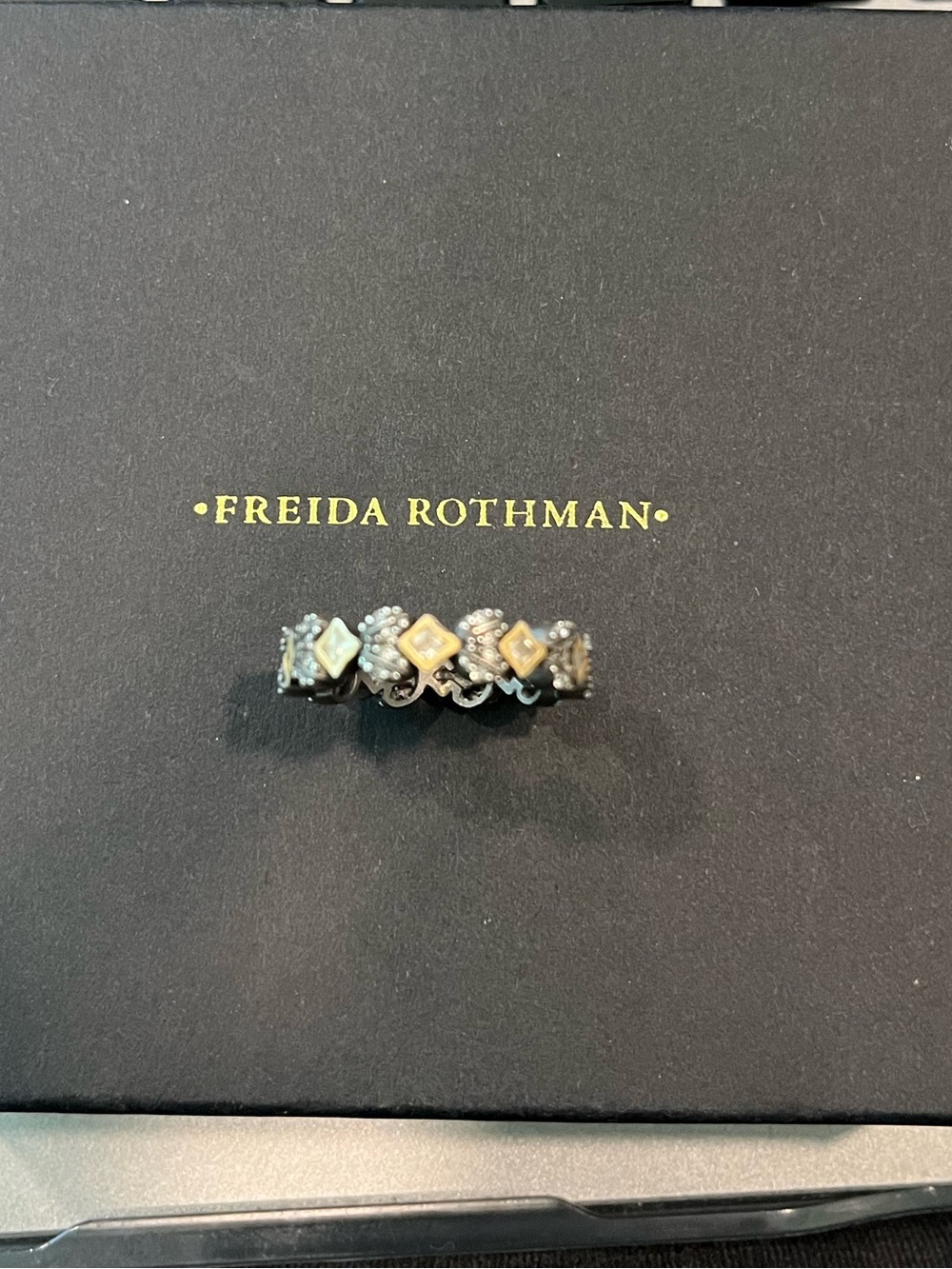 Freida Rothman Size 7 Sterling two tone ring - Picture 3 of 7